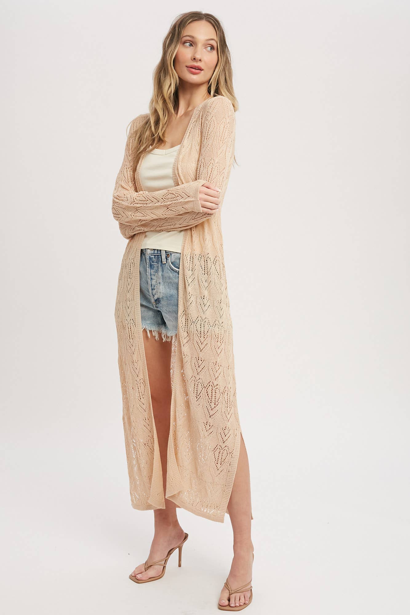 Pointelle Knit Maxi Duster