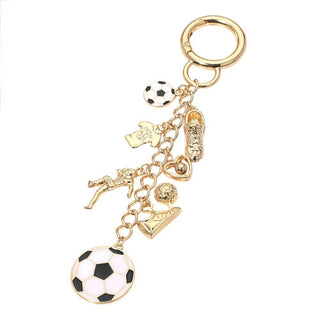 Soccer Charm Embellished Keychain Bag Charm