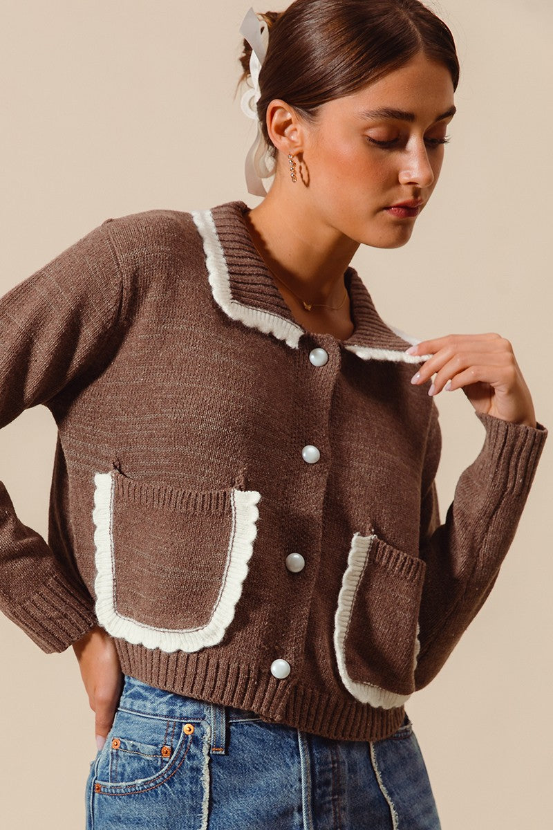 Collared Sweater Cardigan