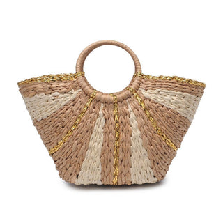 Carmen Straw Summer Beach Top Handle Tote