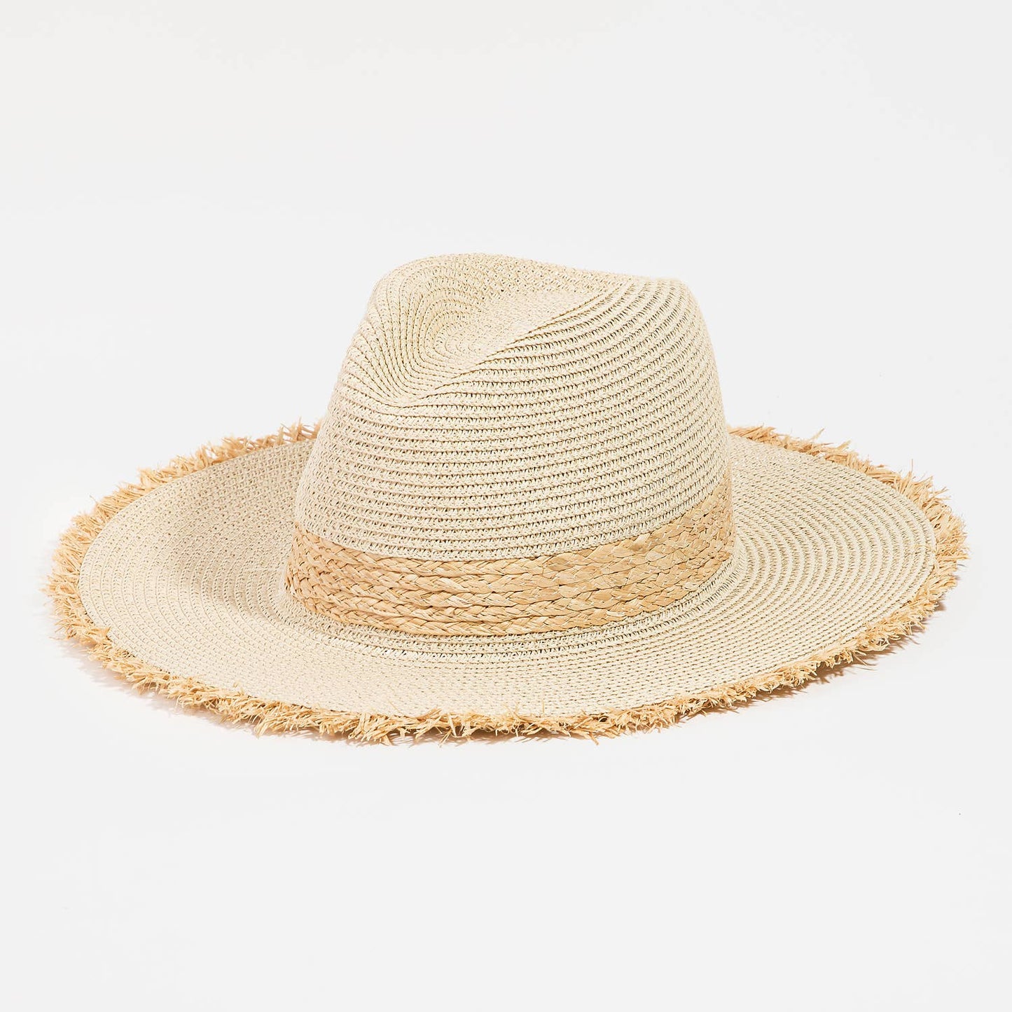 Straw Braided Fringe Fedora Hat