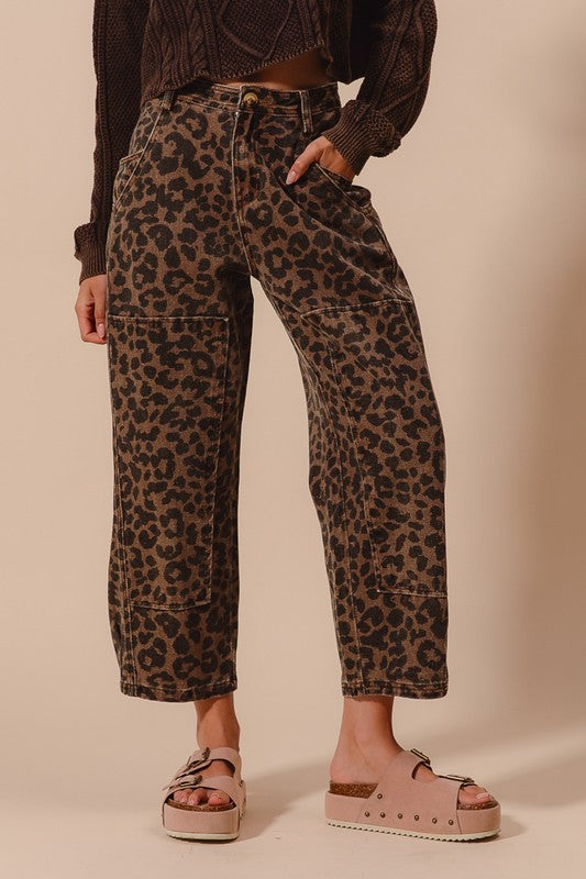 Two Toned Leopard Wide Pant