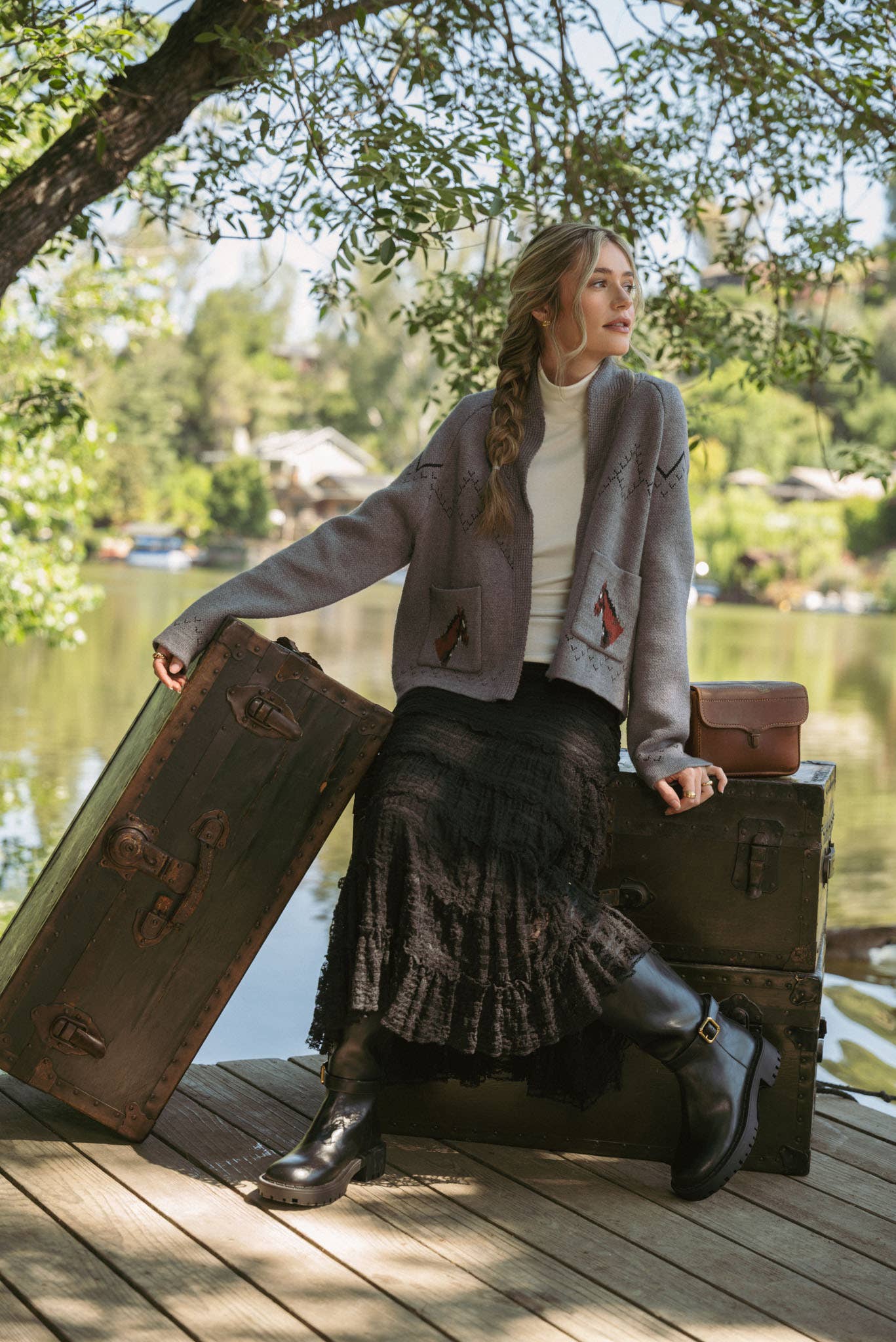 Horse Knit Sweater Cardigan