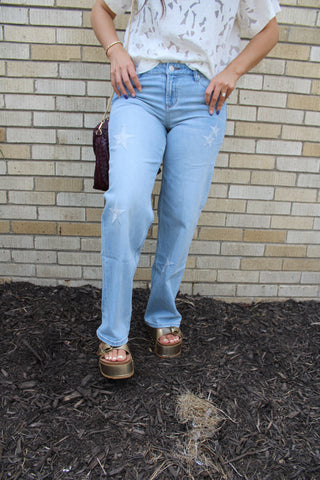 Dear John Taylor Starboard Straight Jeans in light wash denim