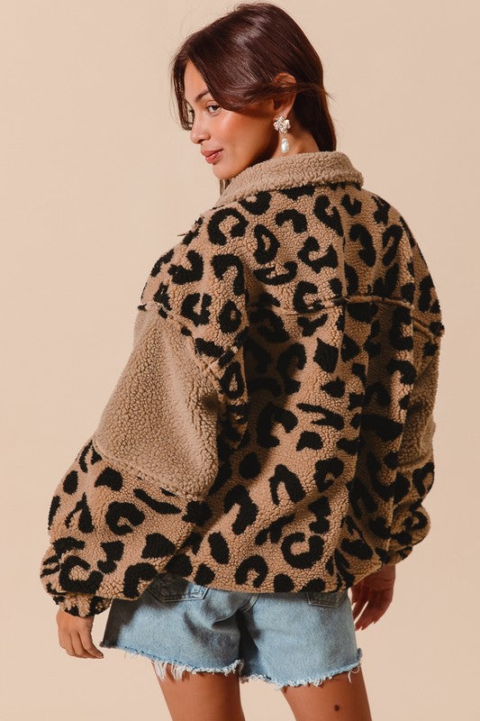 Leopard Fleece Pullover