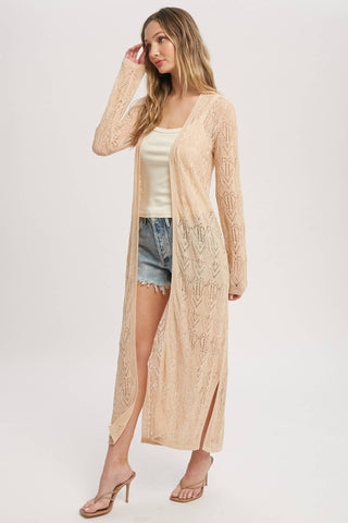 Pointelle Knit Maxi Duster