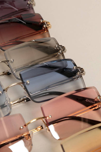 Rimless Rectangular Sunglasses