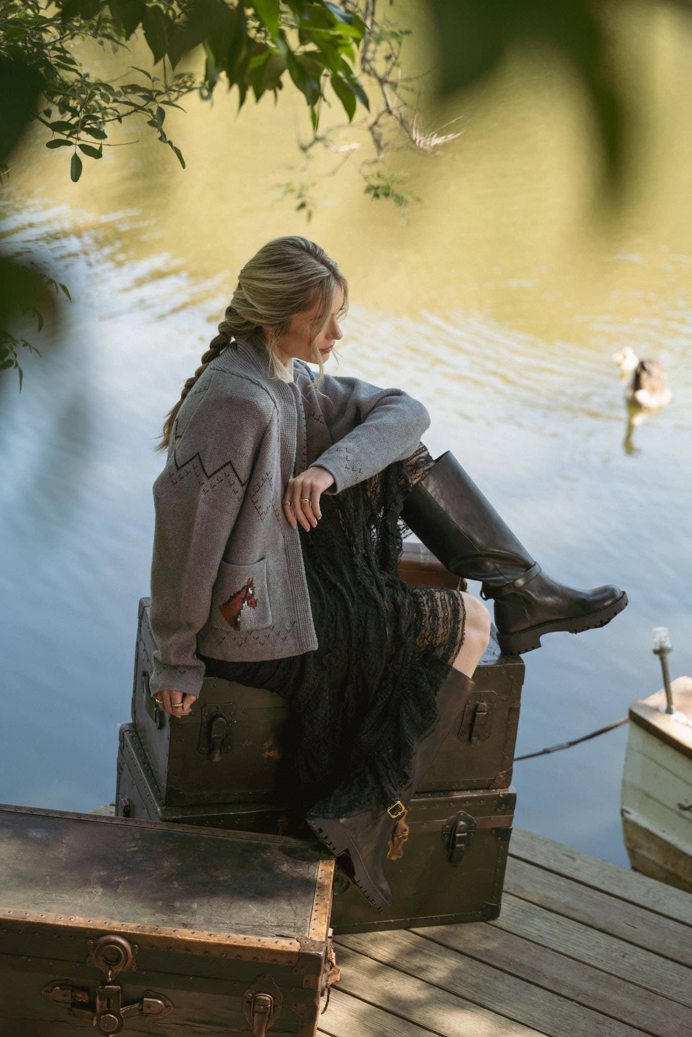 Horse Knit Sweater Cardigan