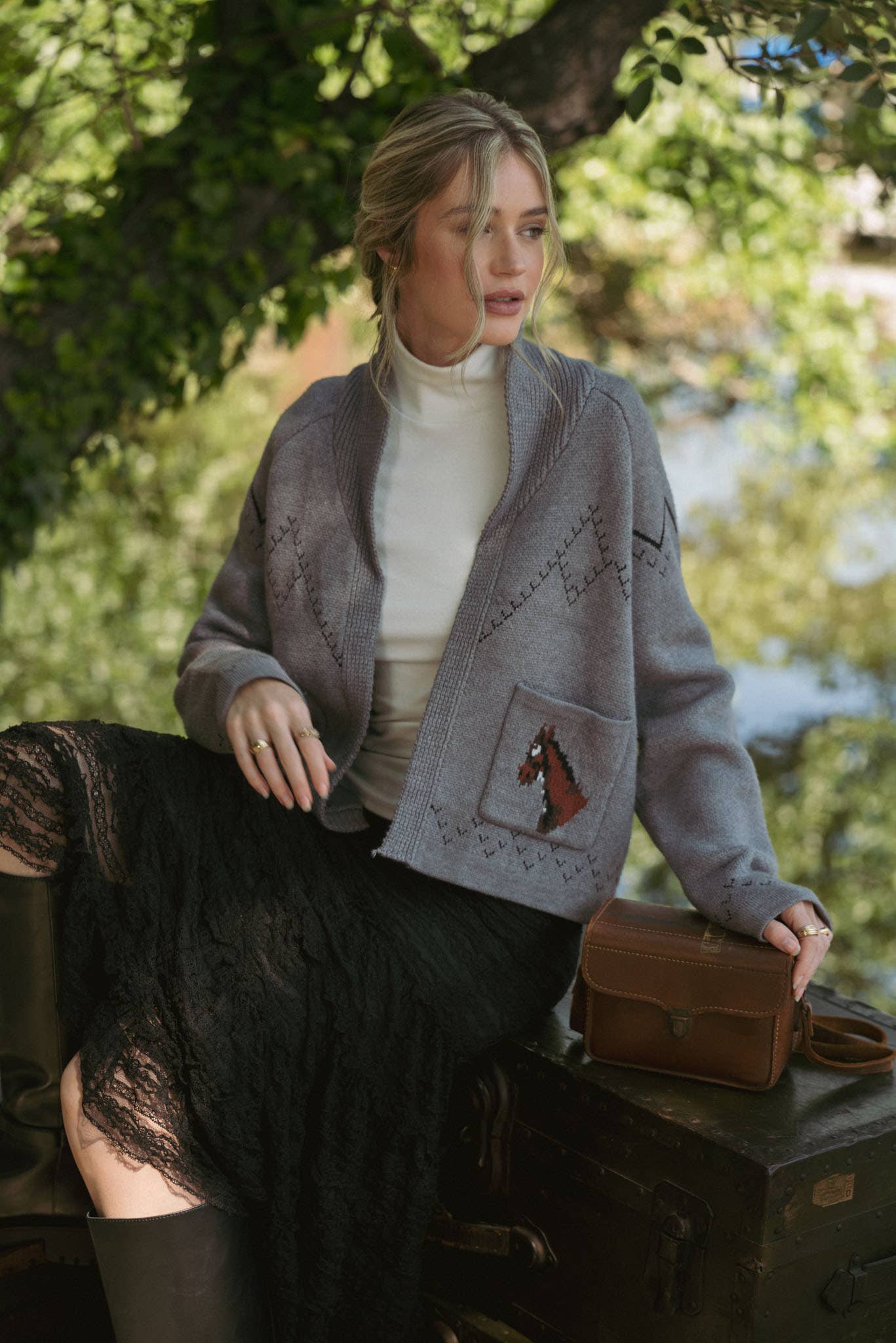 Horse Knit Sweater Cardigan
