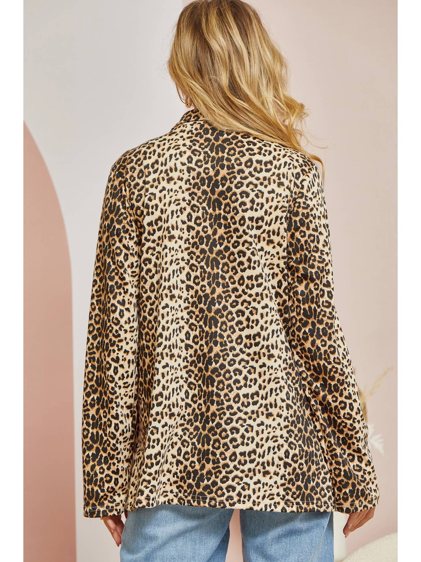 Leopard Knit Blazer