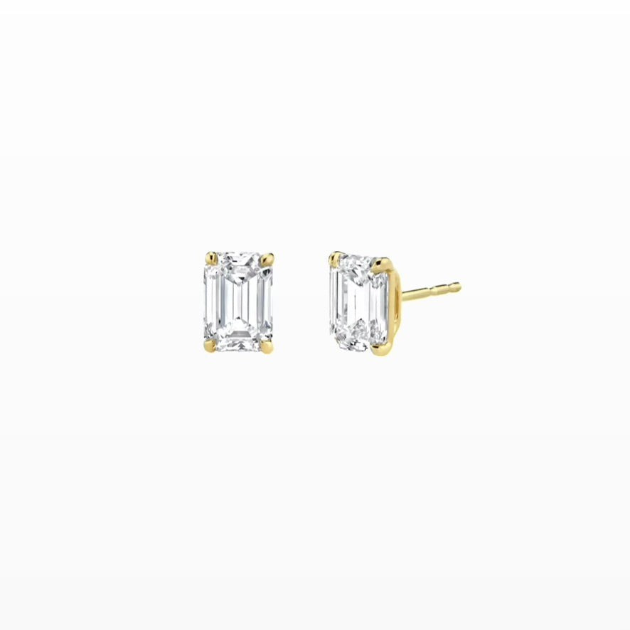 Emily Studs- Emerald Cut