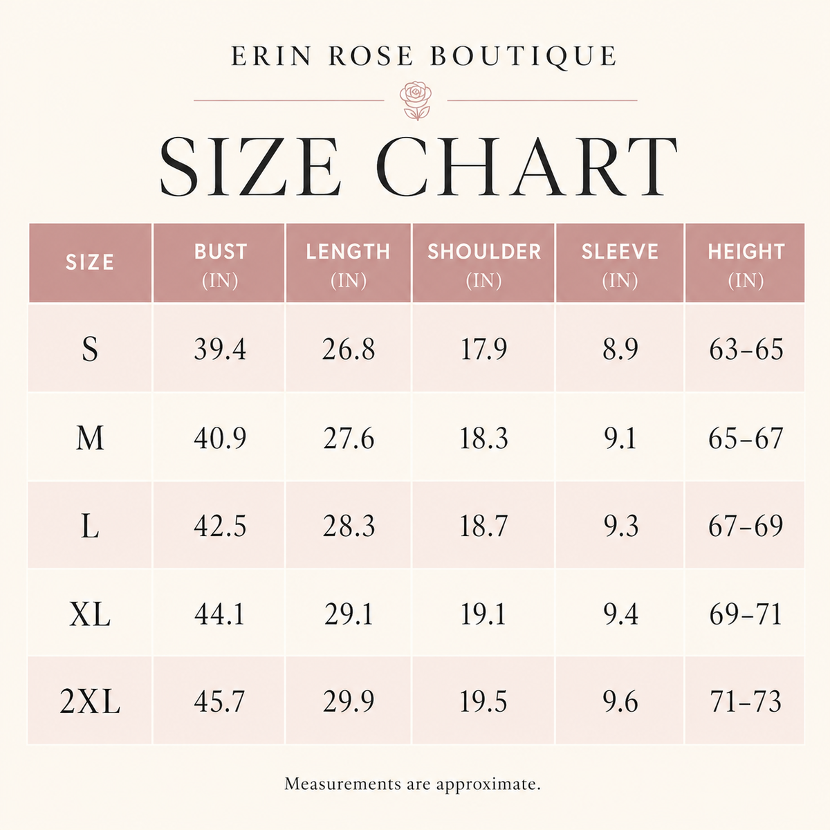 Size chart