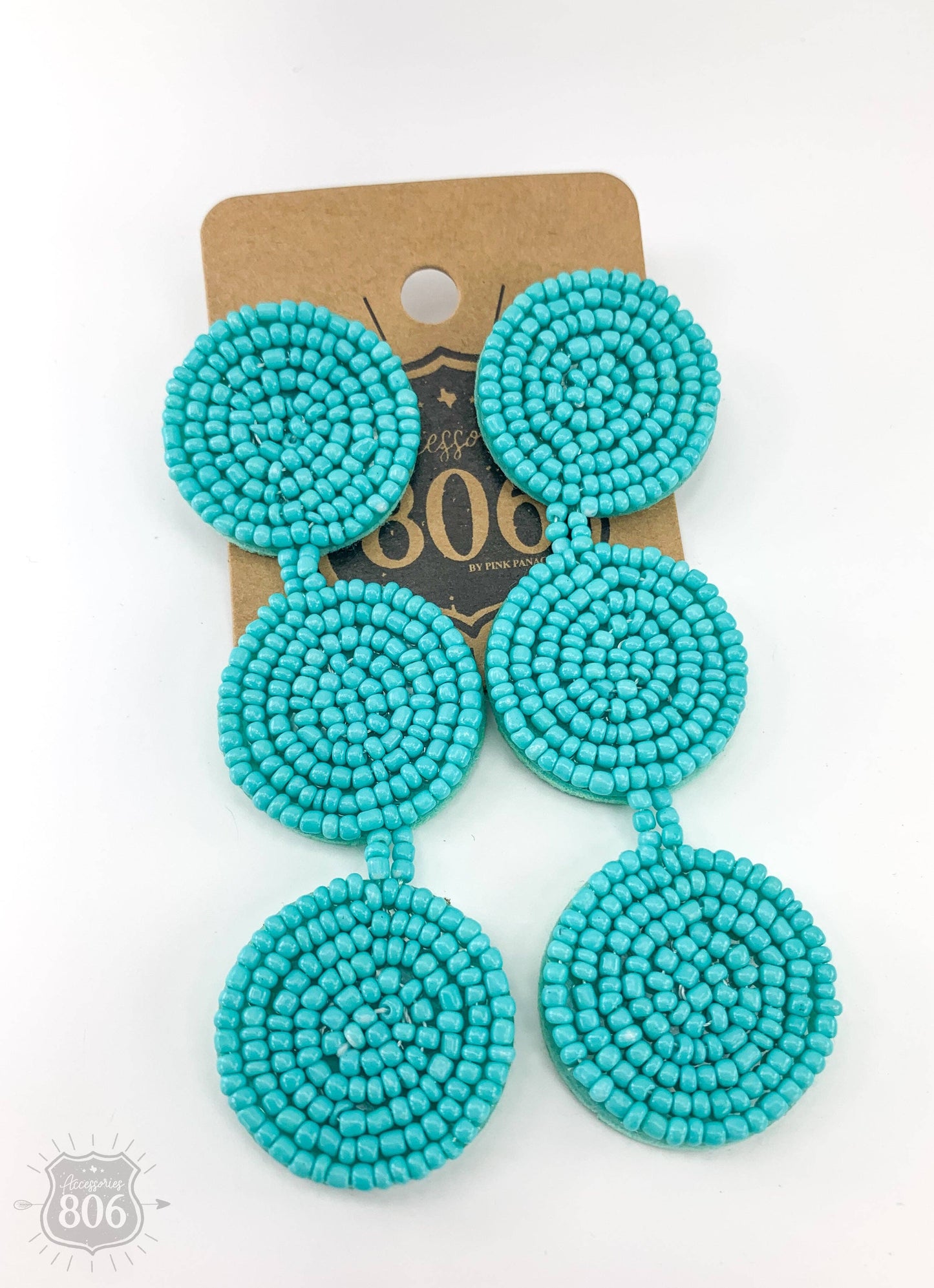 Triple circle seed bead earring