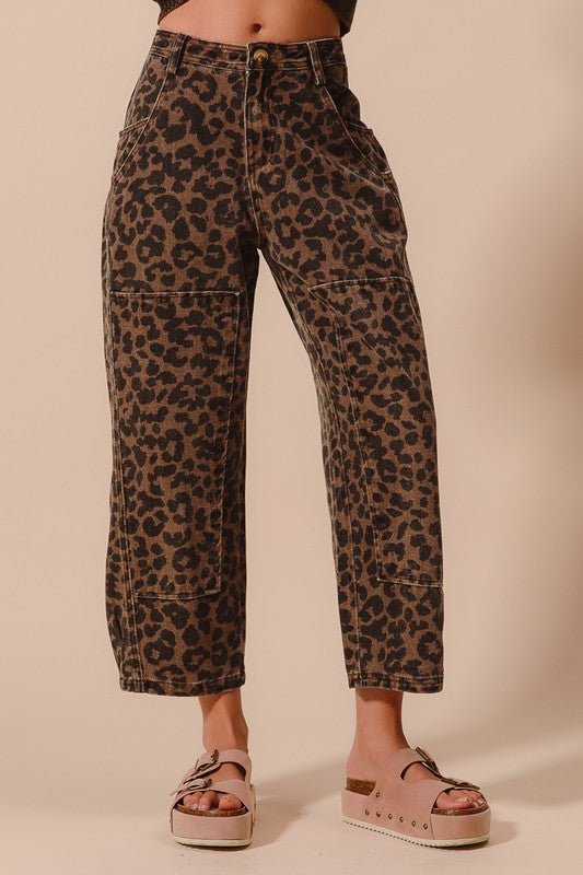 Two Toned Leopard Wide Pant