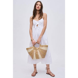 Carmen Straw Summer Beach Top Handle Tote