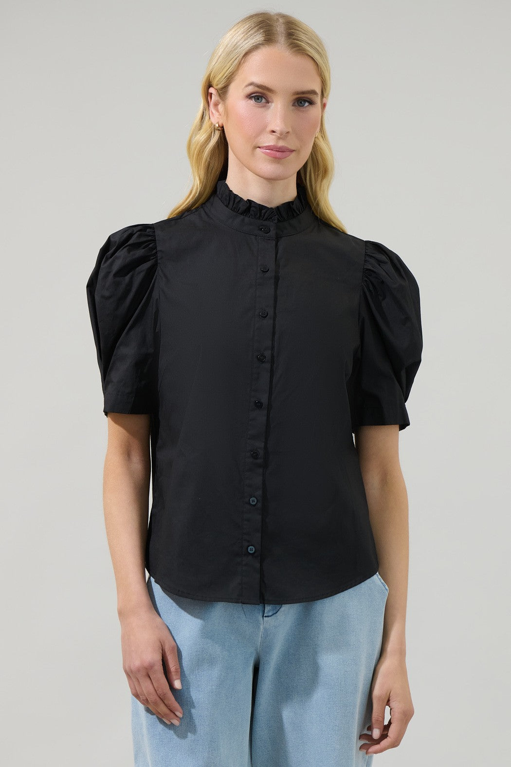 Finley Ruffle Button Down Top