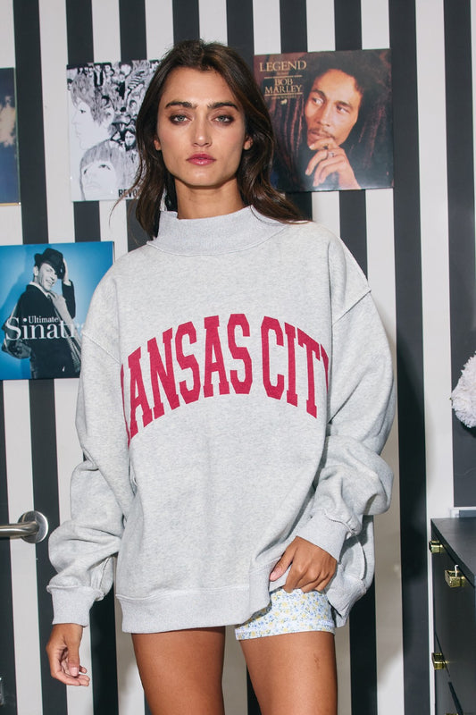 Kansas City + Kc Reversible Mock-Neck Sweatshirt