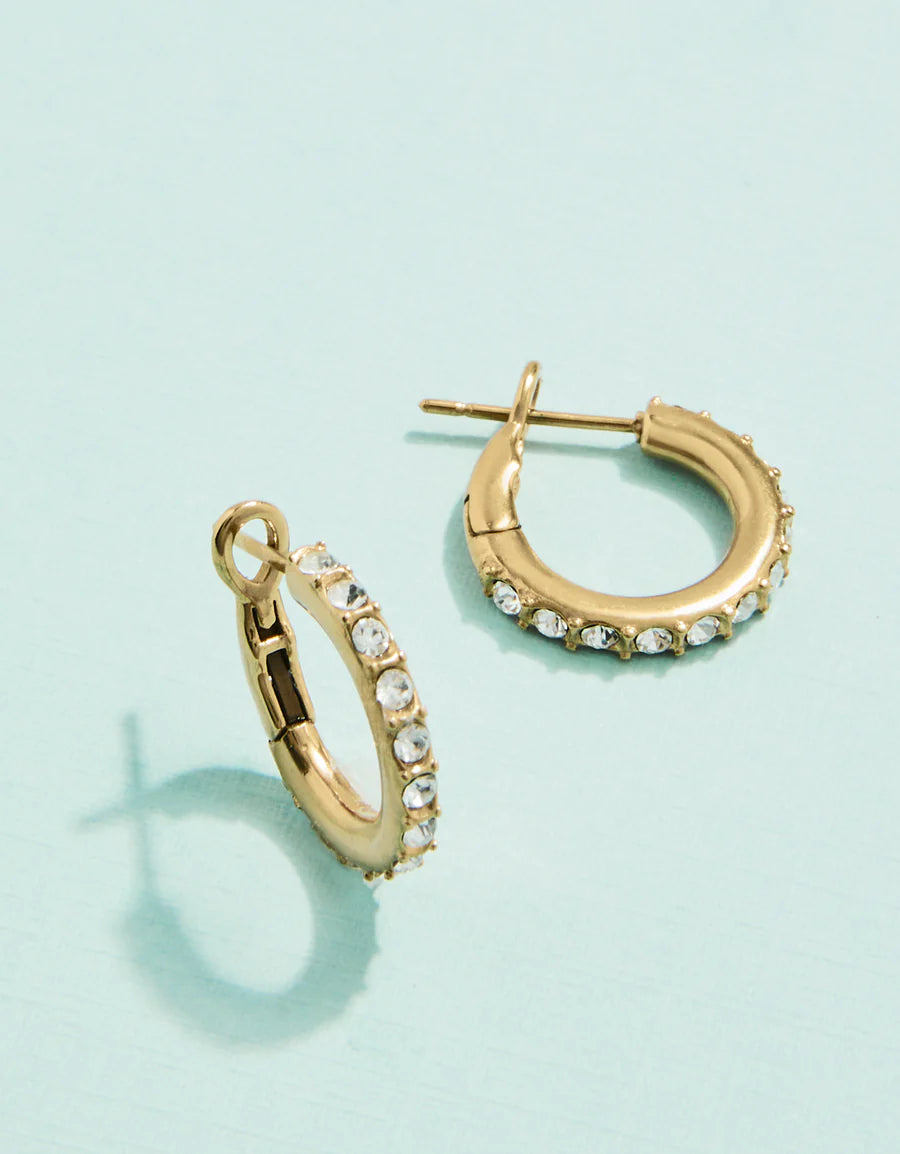 Classic Gem Hoop Earrings Crystal