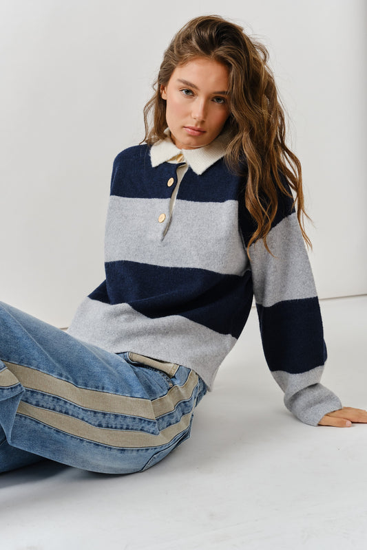 Hadley Striped Polo Sweater