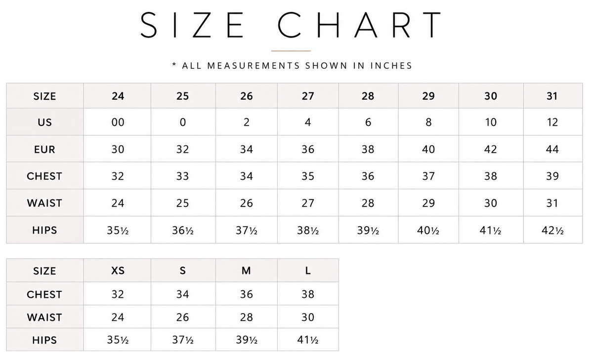 Size chart