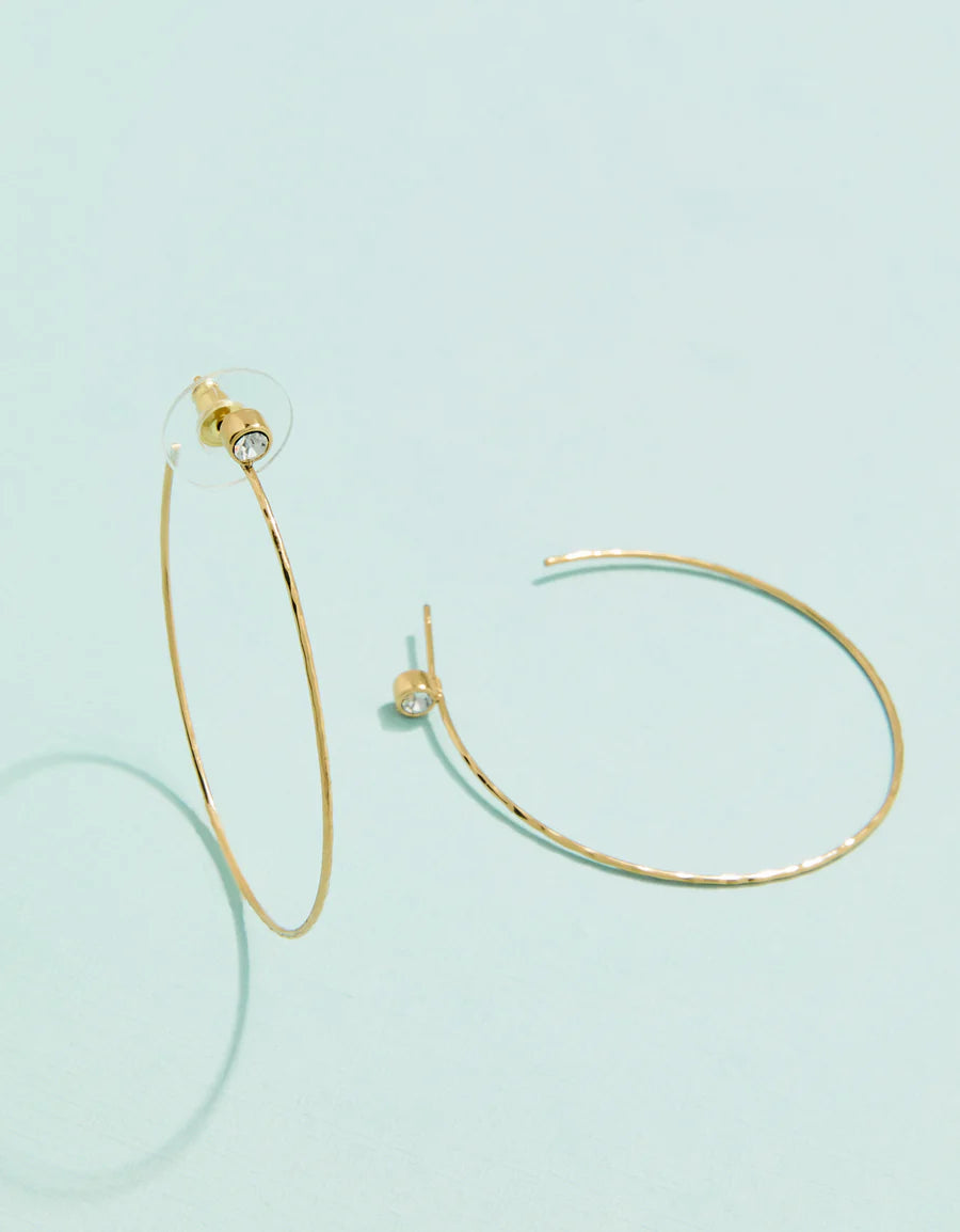 Ultrathin Hoop Earrings Crystal