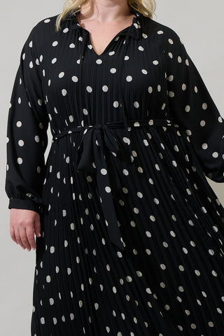 Kaline Polka Dot A-line Midi Dress