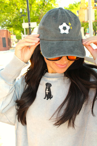 Women’s Kansas City soccer baseball cap with vintage charcoal finish