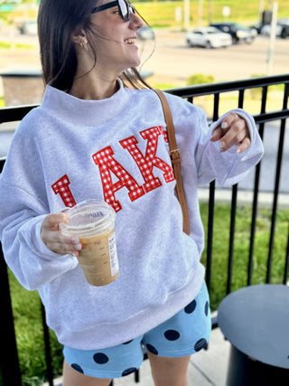 Lake Gingham Mock Neck Sweatshirt