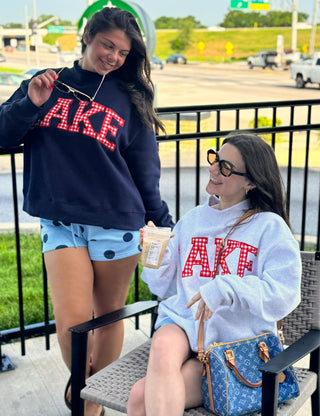 Lake Gingham Mock Neck Sweatshirt