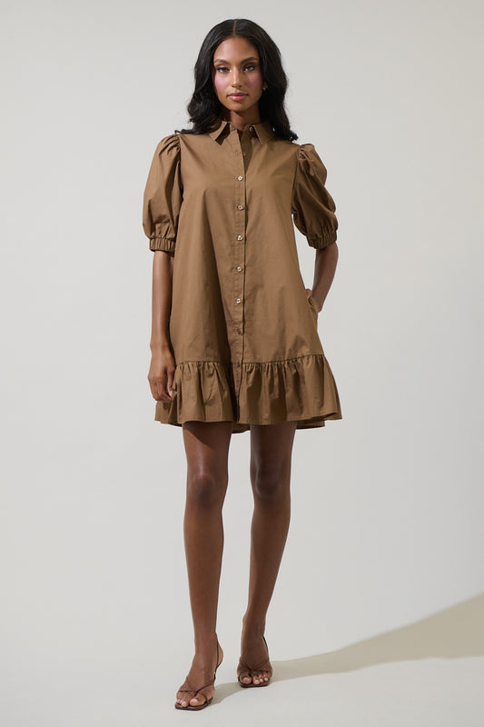 Levy Button Down Shift Dress