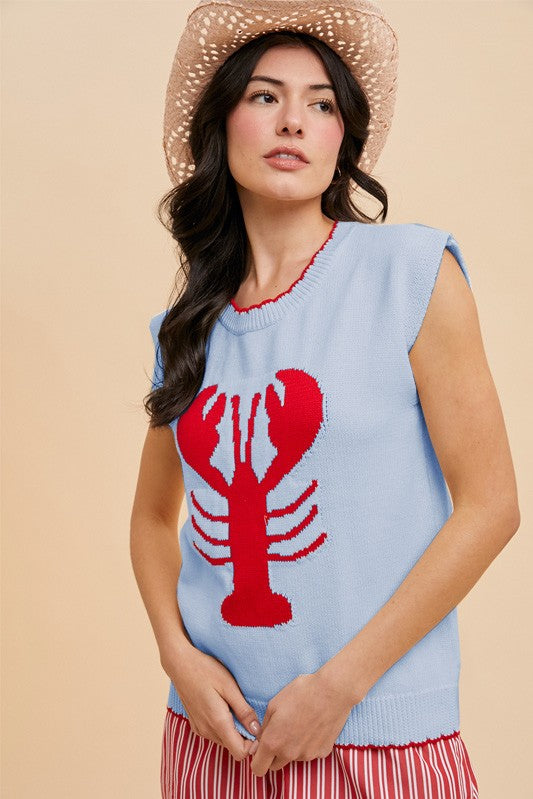 Lobster Scallop Edge Sweater Top