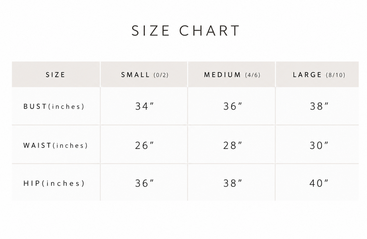 Size chart