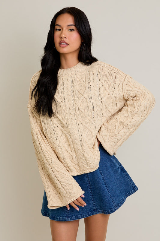 Misha Oversized Cable Knit Sweater