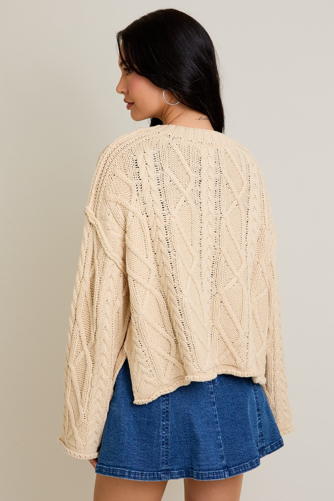 Misha Oversized Cable Knit Sweater