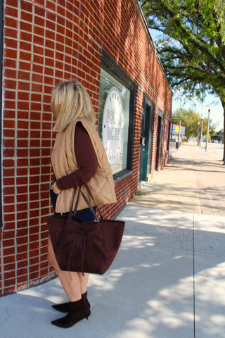 Neutral women's quilted layering vest