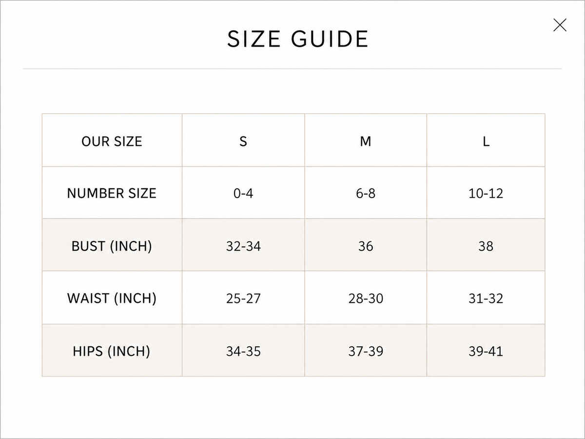 Size chart