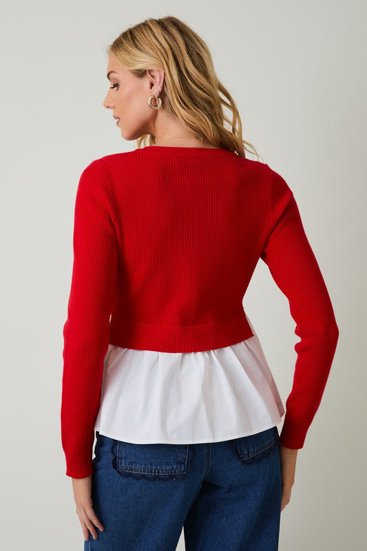 Teddy Mix Peplum Top