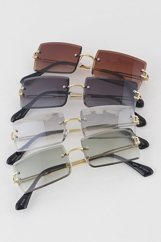 Rimless Rectangle Sunglasses