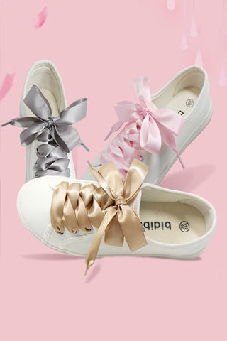 Silk Satin Ribbon Bow Shoe Laces