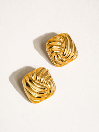 Ashtin Wavy Square Studs