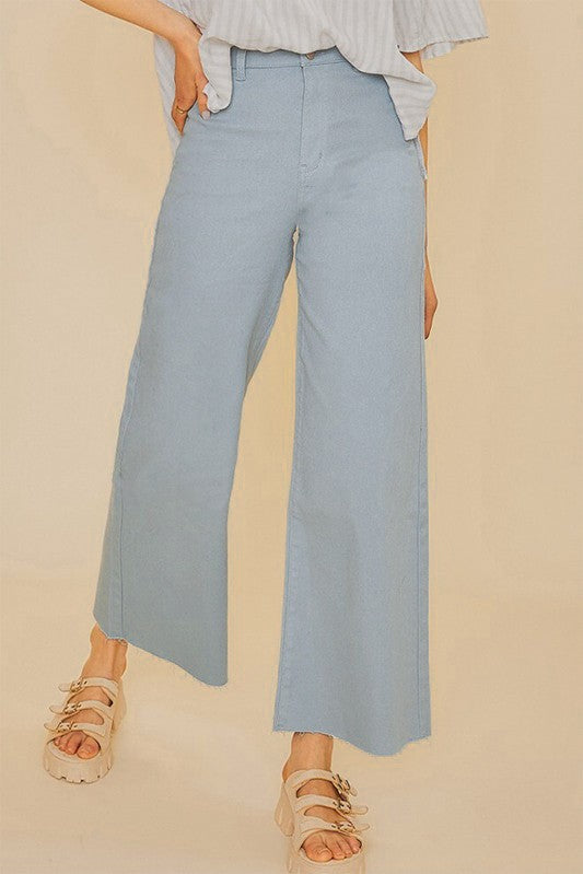 Grayson HR Wide Leg Cropped Denim Jeans