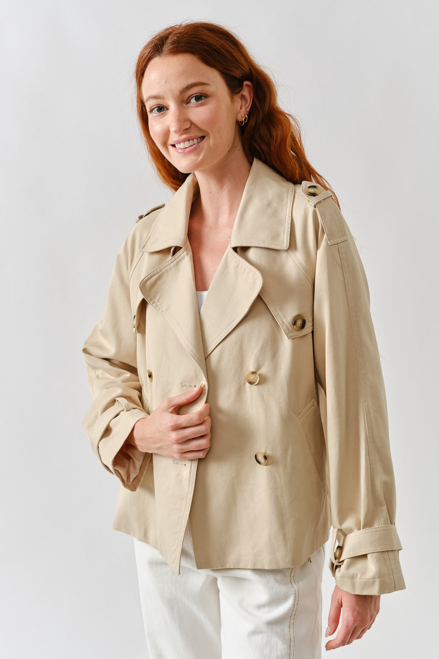 Tiffany Half Trench Double Button Jacket