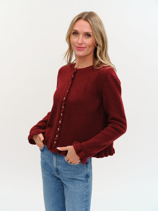Chelsea Ruffle Trim Cardigan