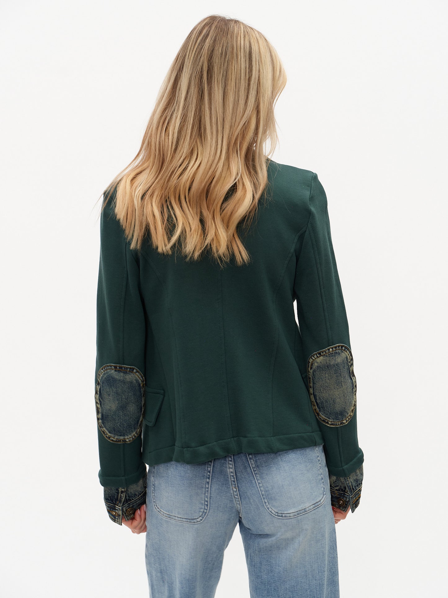 Clarissa Mixed Media Denim Blazer