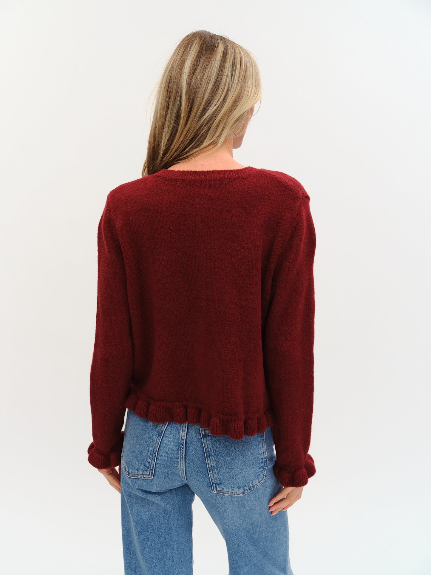 Chelsea Ruffle Trim Cardigan