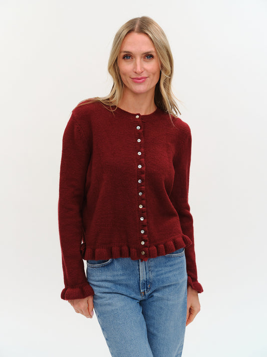 Chelsea Ruffle Trim Cardigan