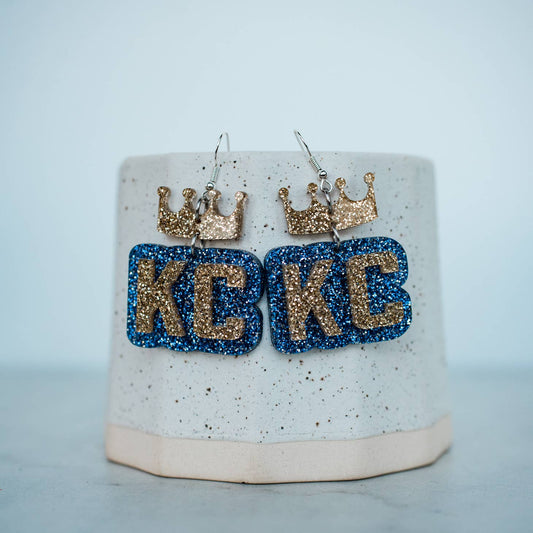 Glitter KC Crown Earrings