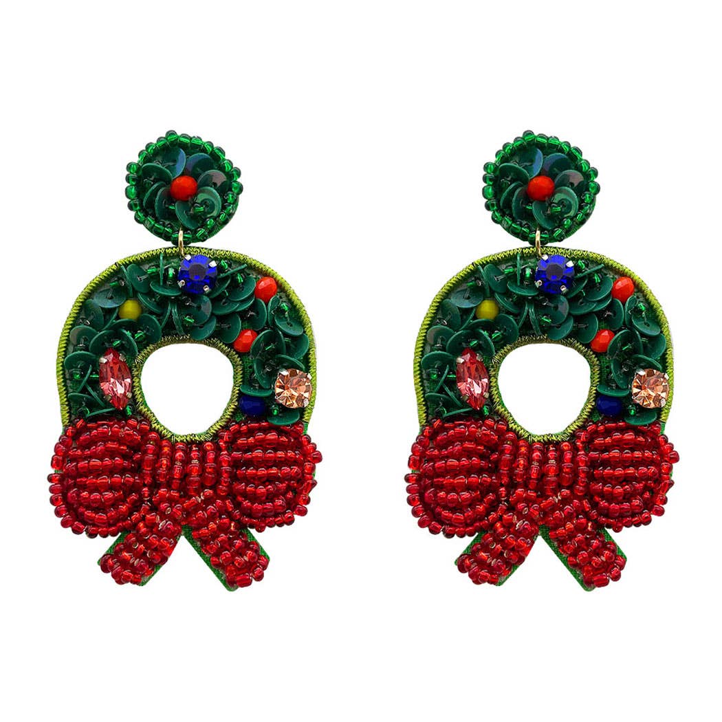 Christmas Wreath Earrings