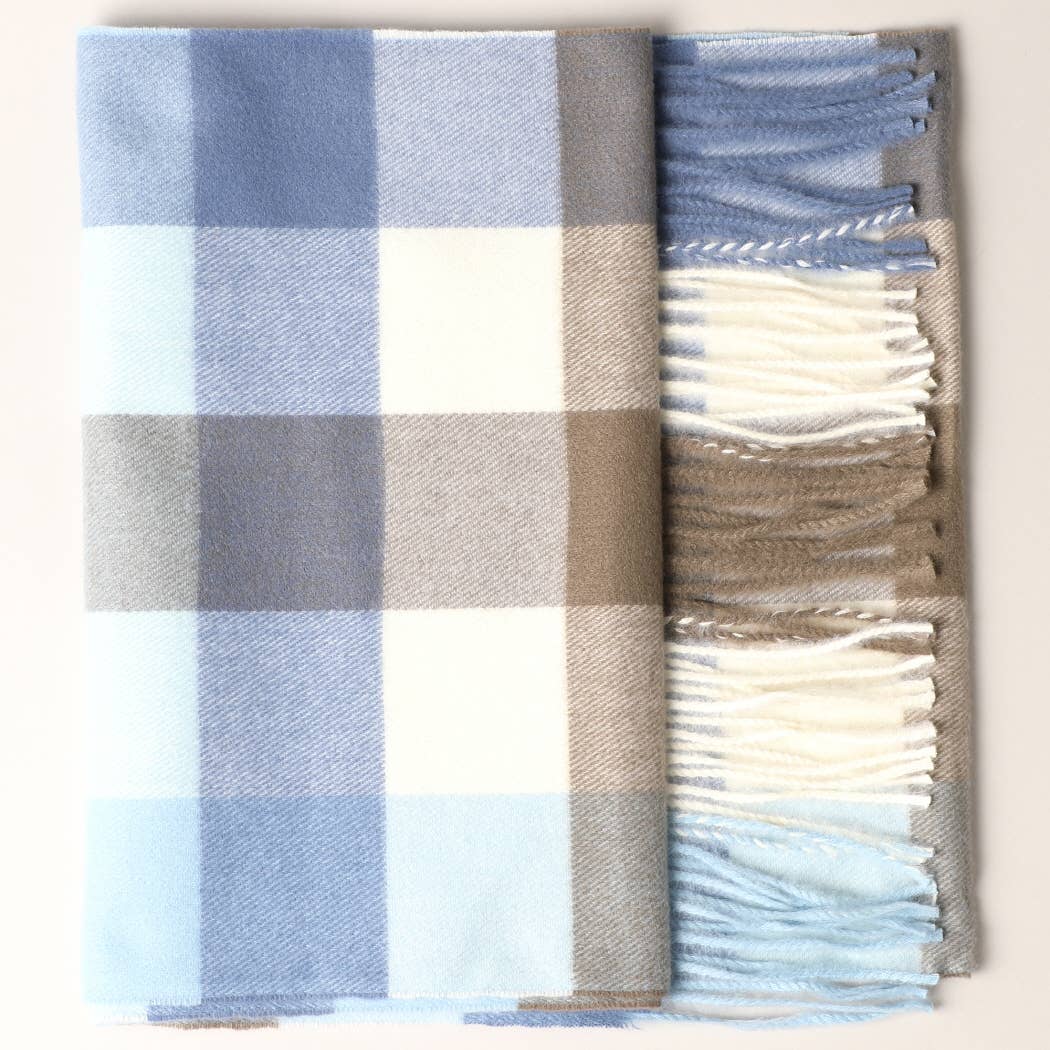 Cashmere Feel Plaid Pattern Scarf