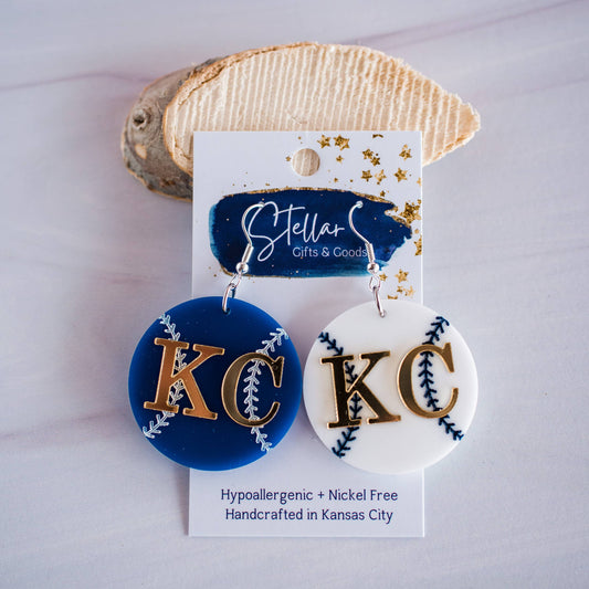 KC Baseball Earrings